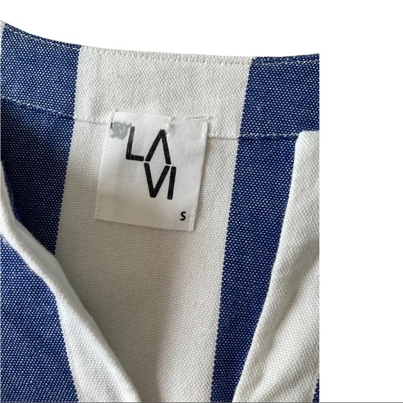 LA VI LYDIA 100% Anthropologie Cotton stripe mini dress sz S - Picture 6 of 8